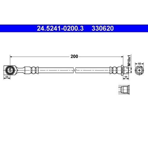 Bremsschlauch ATE 24.5241-0200.3 für OPEL, Hinterachse