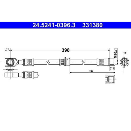 Bremsschlauch ATE 24.5241-0396.3 für OPEL, Vorderachse