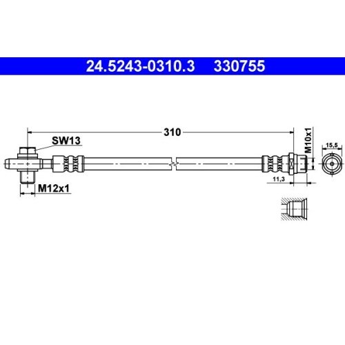 Bremsschlauch ATE 24.5243-0310.3 für VAG, Hinterachse