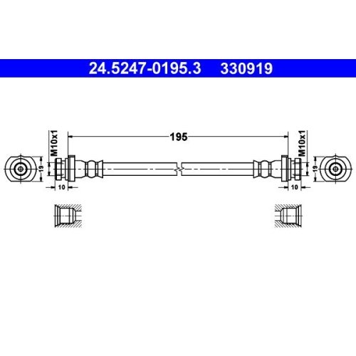 Bremsschlauch ATE 24.5247-0195.3 für NISSAN, Hinterachse