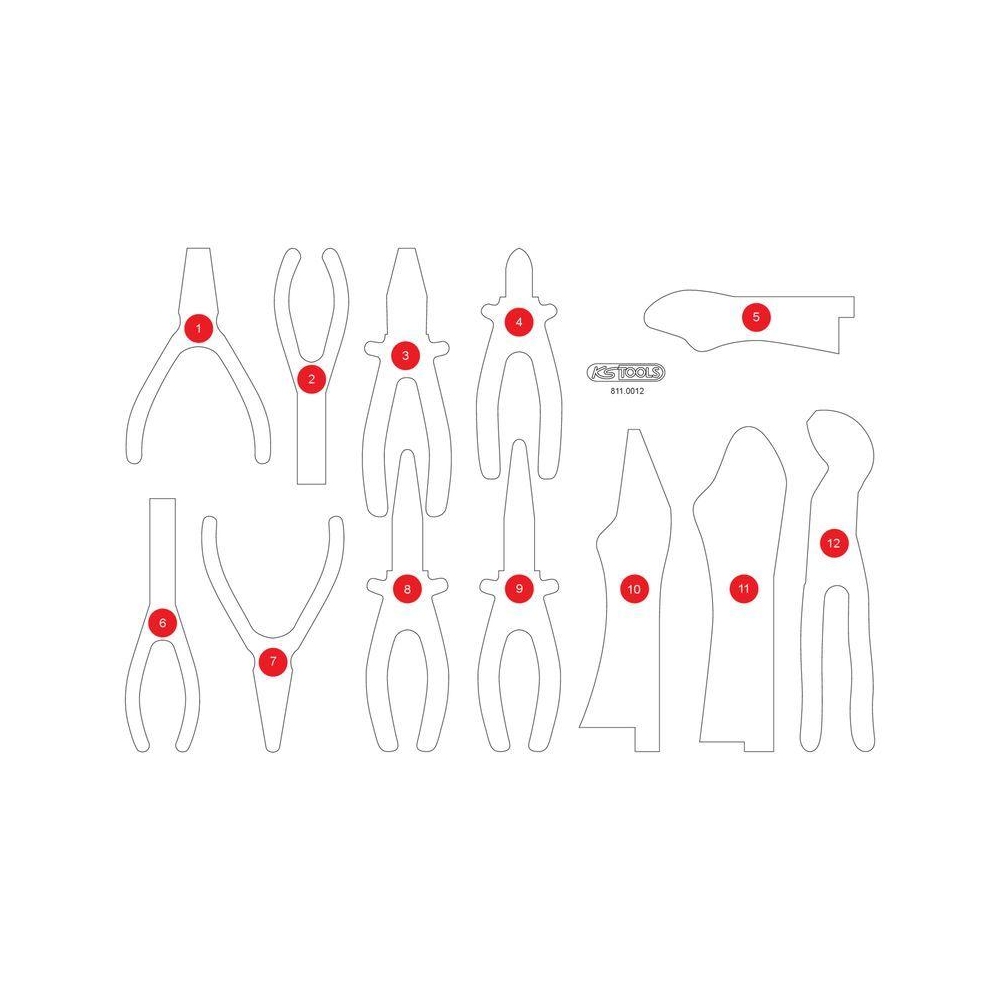 Schaumstoffeinlage, Sortimentskasten KS TOOLS 811.0012-97 für