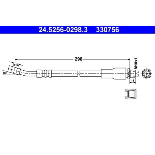 Bremsschlauch ATE 24.5256-0298.3 für OPEL, Vorderachse