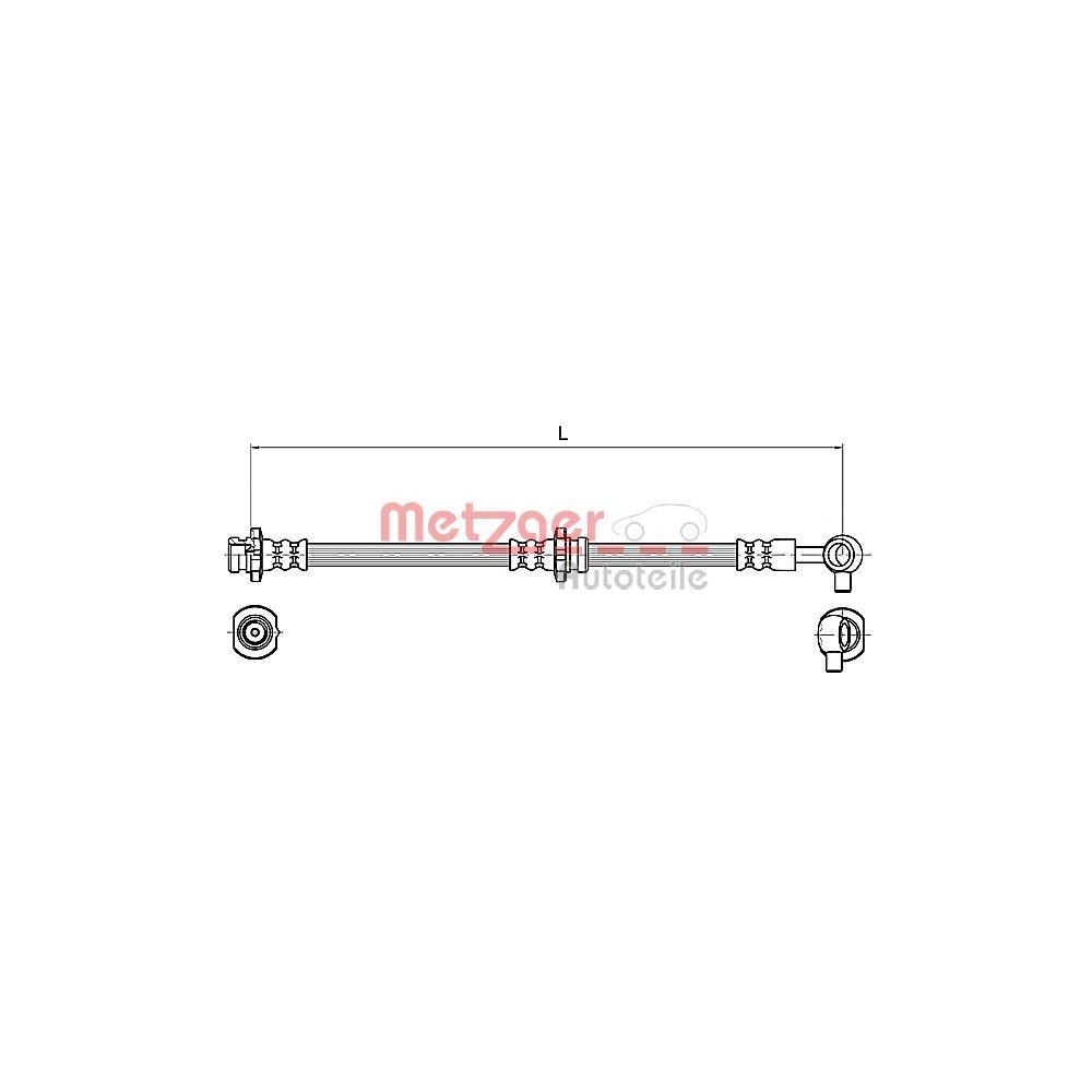 Bremsschlauch METZGER 4110131 für NISSAN, Vorderachse links