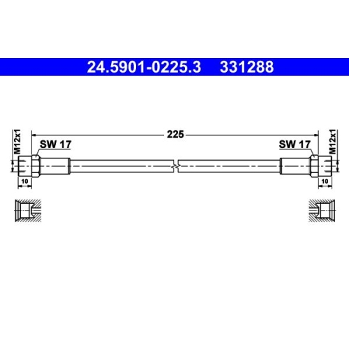 Kupplungsschlauch ATE 24.5901-0225.3 für MERCEDES-BENZ