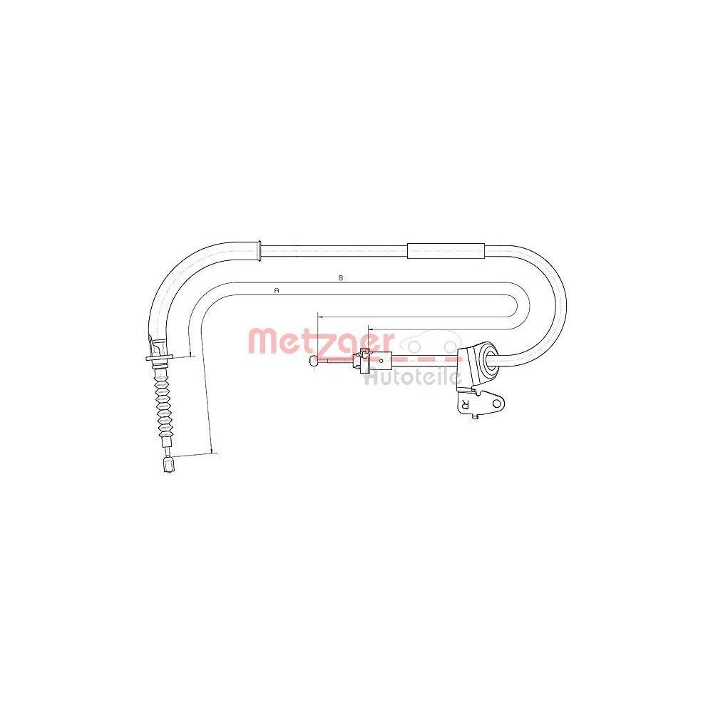Seilzug, Feststellbremse METZGER 10.4306 für MINI, hinten rechts