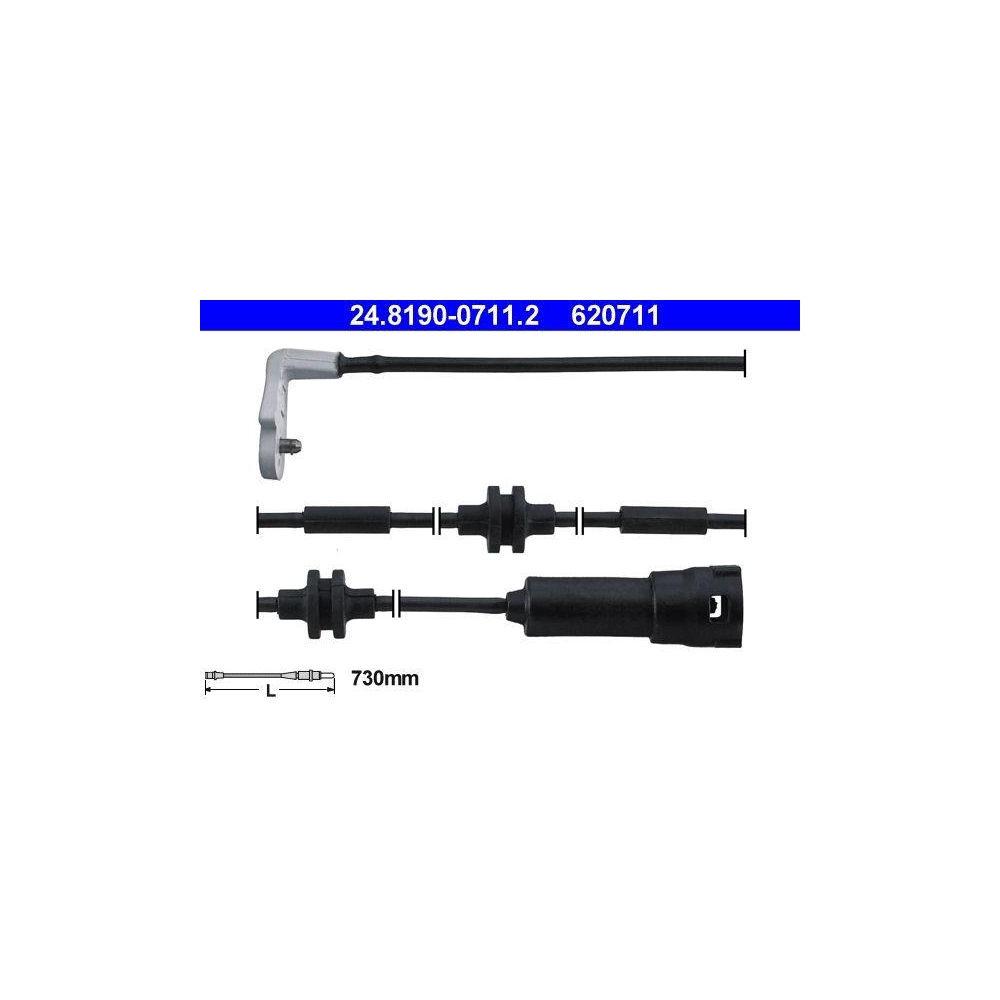 Warnkontakt, Bremsbelagverschleiß ATE 24.8190-0711.2 für OPEL, Vorderachse