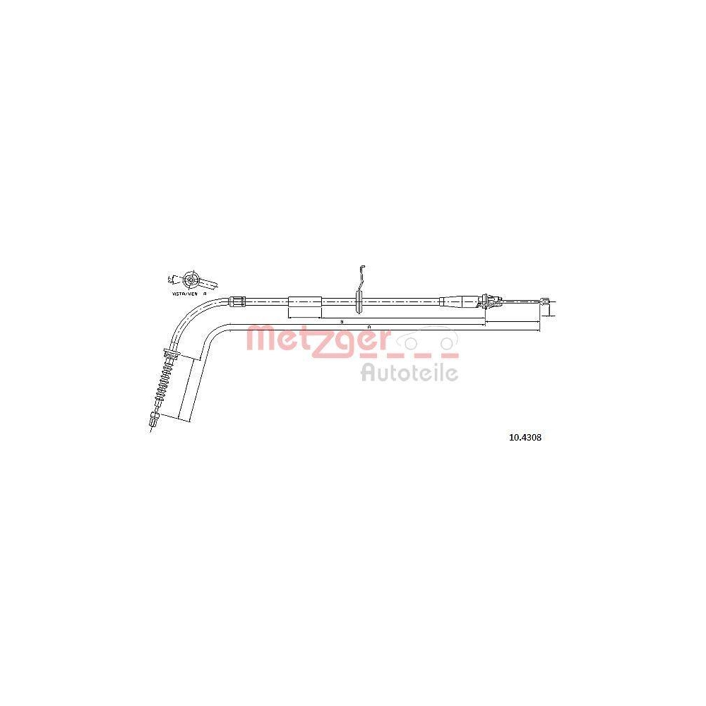 Seilzug, Feststellbremse METZGER 10.4308 für MINI, hinten rechts