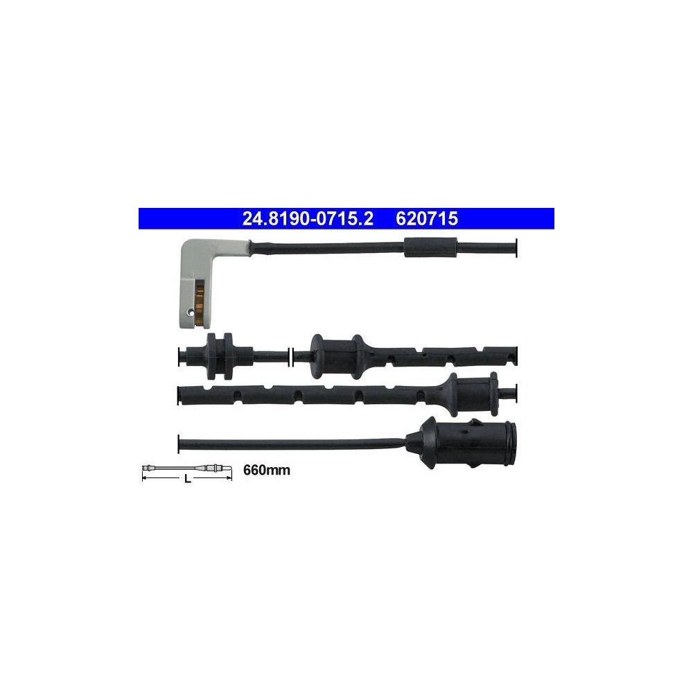 Warnkontakt, Bremsbelagverschleiß ATE 24.8190-0715.2 für OPEL, Vorderachse