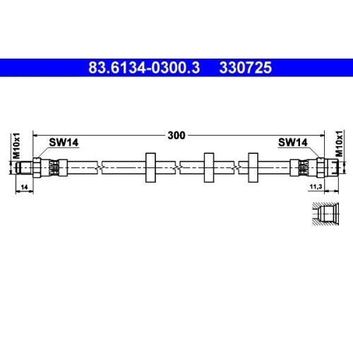 Bremsschlauch ATE 83.6134-0300.3 für VOLVO, Hinterachse