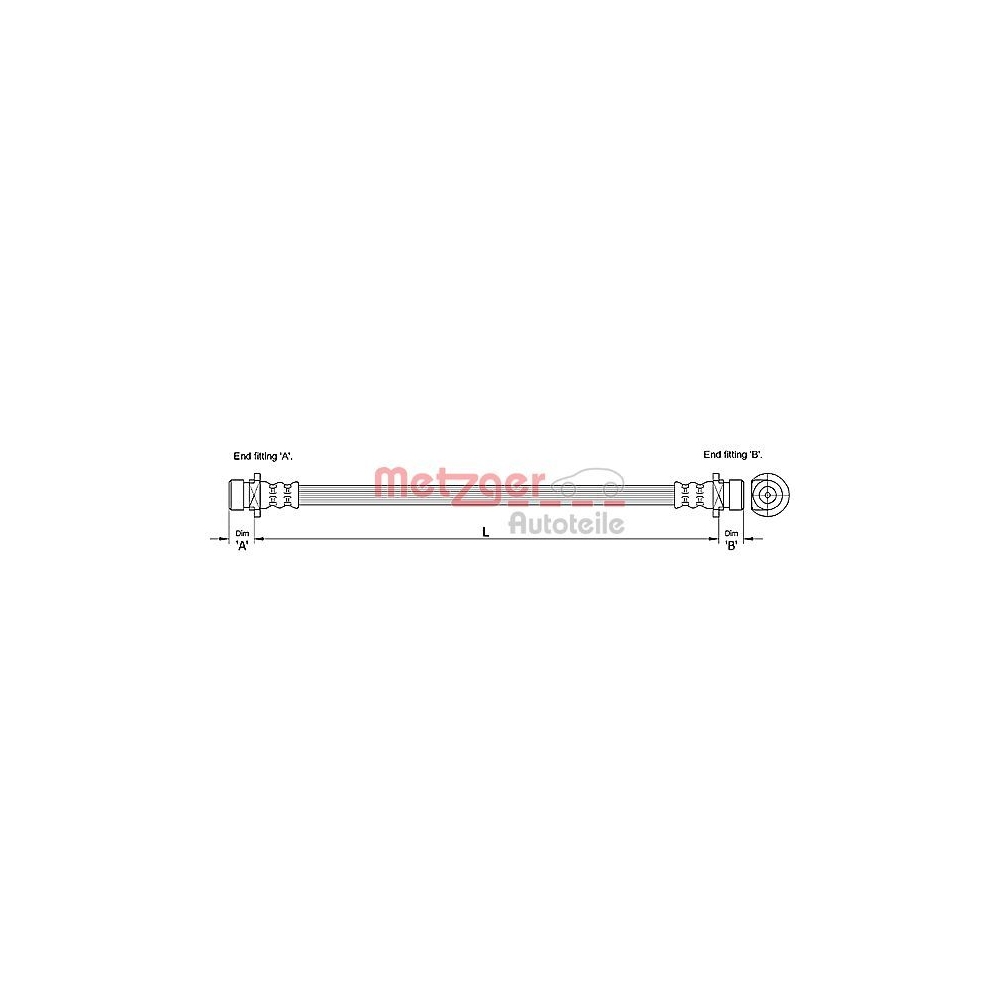 Bremsschlauch METZGER 4110183 für LAND ROVER, Hinterachse links