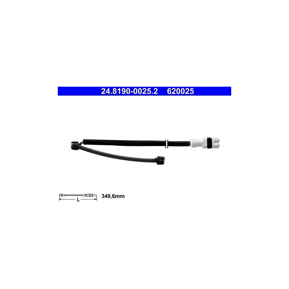 Warnkontakt, Bremsbelagverschleiß ATE 24.8190-0025.2 für PORSCHE