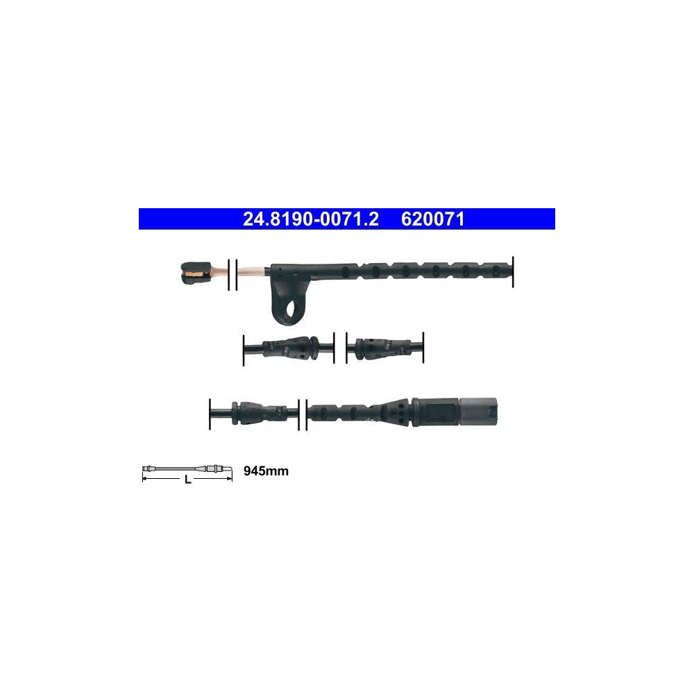 Warnkontakt, Bremsbelagverschleiß ATE 24.8190-0071.2 für BMW, Vorderachse links