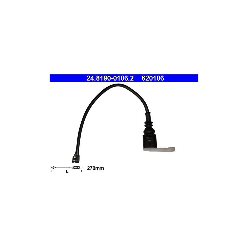 Warnkontakt, Bremsbelagverschleiß ATE 24.8190-0106.2 für PORSCHE VAG