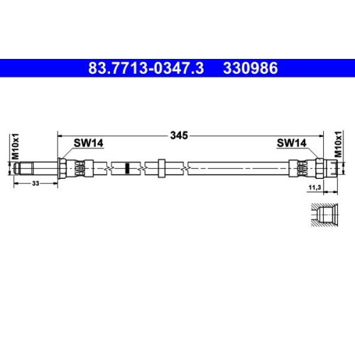 Bremsschlauch ATE 83.7713-0347.3 für VOLVO, Vorderachse