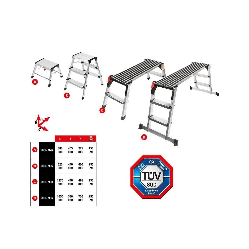 KS TOOLS Aluminium-Sicherheits-Laufbühne 800.0960