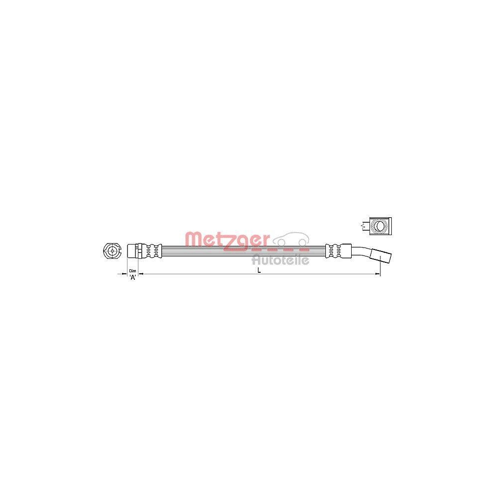 Bremsschlauch METZGER 4110222 für OPEL, Vorderachse links, Vorderachse rechts