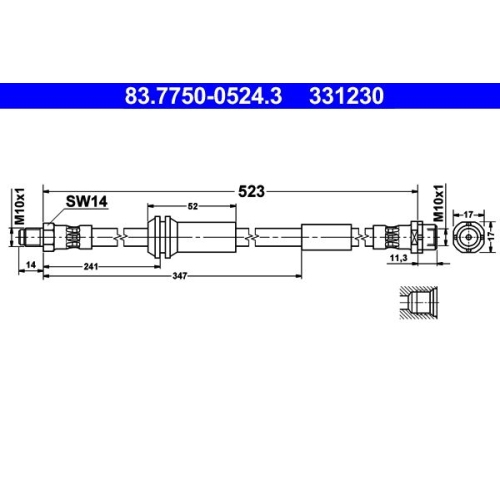 Bremsschlauch ATE 83.7750-0524.3 für MINI, Vorderachse