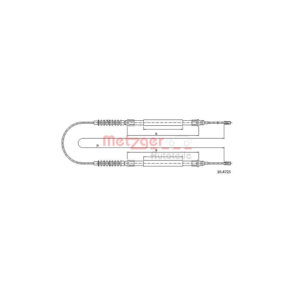 Seilzug, Feststellbremse METZGER 10.4725 für CITROËN FIAT PEUGEOT, hinten
