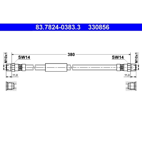 Bremsschlauch ATE 83.7824-0383.3 für VAG, Vorderachse