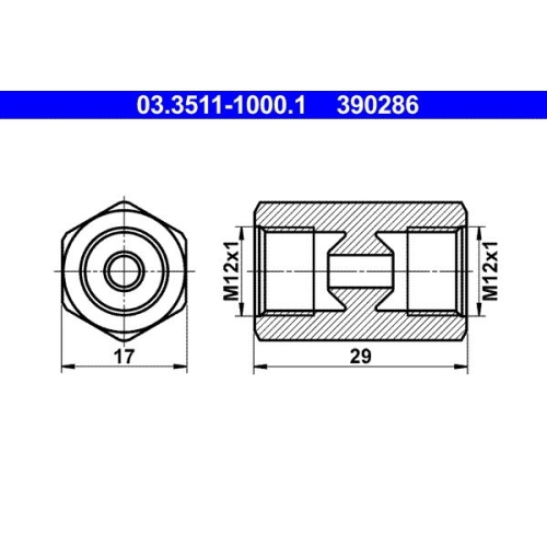 Adapter, Bremsleitung ATE 03.3511-1000.1 für BUESSING HANOMAG HENSCHEL FERRARI