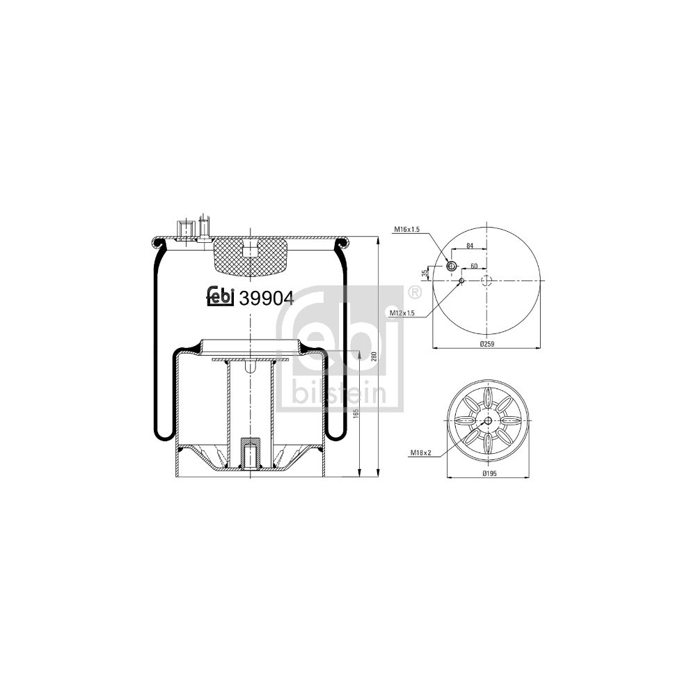 Febi Bilstein 1x 39904 Luftfederbalg mit Stahlkolben