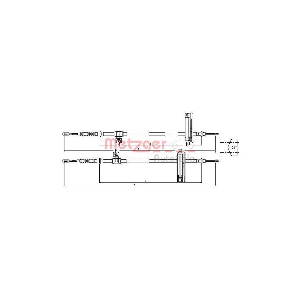 Seilzug, Feststellbremse METZGER 10.5362 für FORD, hinten