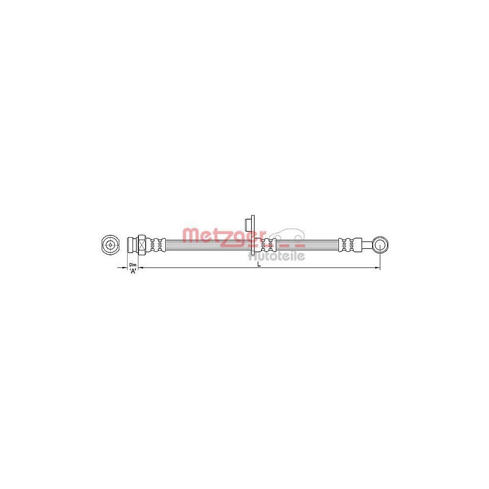 Bremsschlauch METZGER 4110265 für SMART, Vorderachse links, Vorderachse rechts