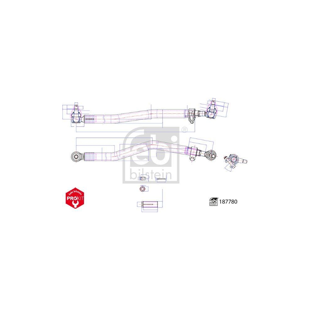 Lenkstange FEBI BILSTEIN 187780 ProKit für VOLVO, Vorderachse