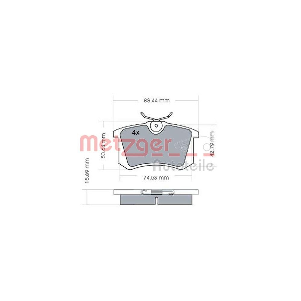 Bremsbelagsatz, Scheibenbremse METZGER 1170022 für AUDI PEUGEOT RENAULT SEAT VAG