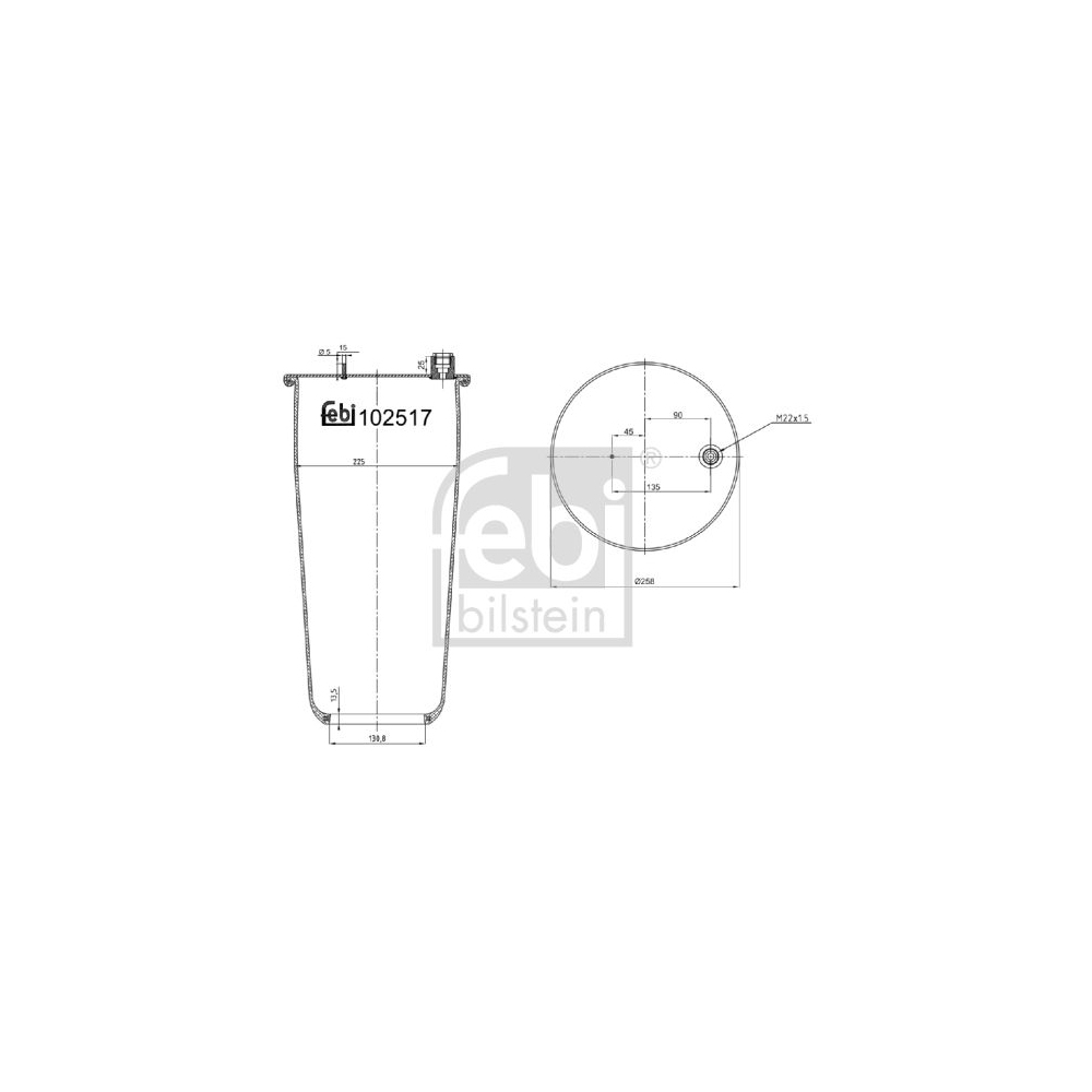 Febi Bilstein 102517 Luftfederbalg ohne Kolben , 1 Stück