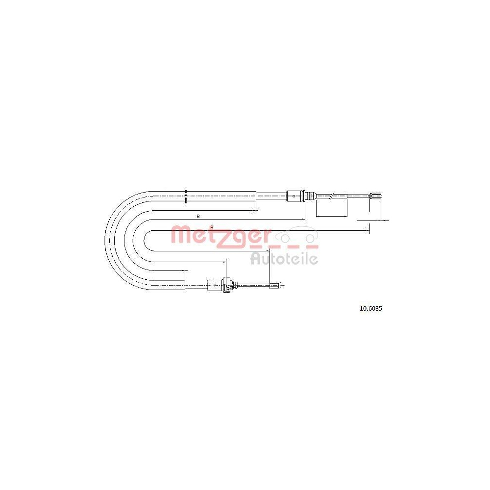 Seilzug, Feststellbremse METZGER 10.6035 für PEUGEOT, hinten links