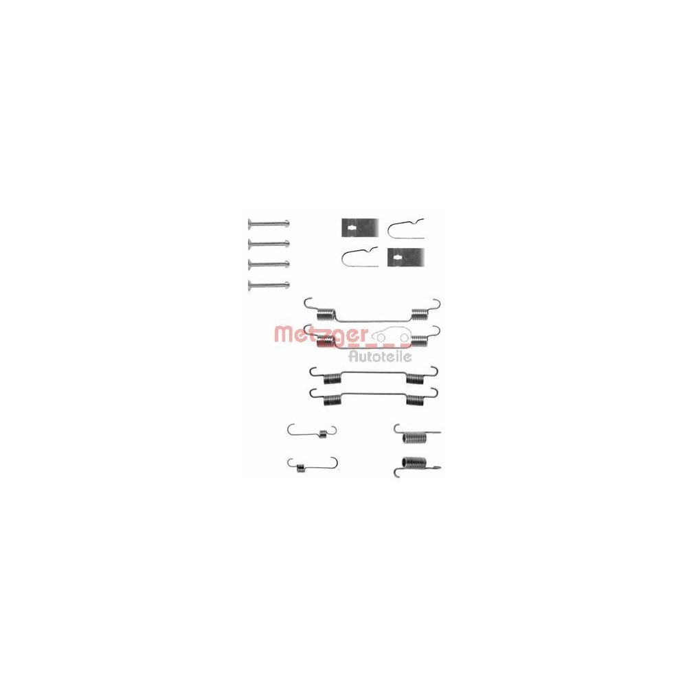Zubehörsatz, Bremsbacken METZGER 105-0722 für, Hinterachse