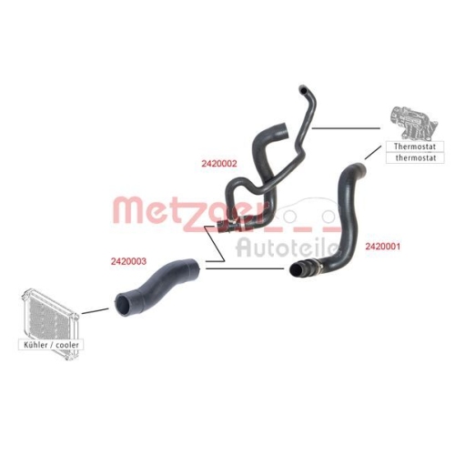 Kühlerschlauch METZGER 2420001 für MINI