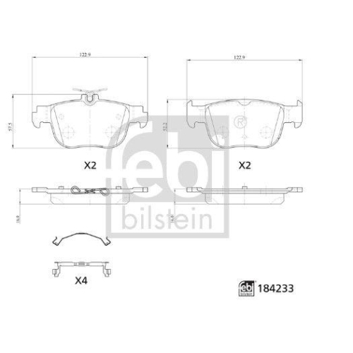 Bremsbelagsatz, Scheibenbremse FEBI BILSTEIN 184233 für AUDI FORD SEAT SKODA VW