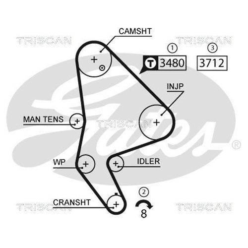 Zahnriemensatz TRISCAN 8647 28030 für CITROËN PEUGEOT