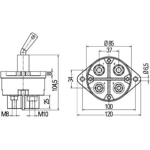 Hauptschalter, Batterie HELLA 6EK 002 843-161 für CLAAS