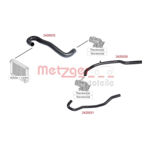 Kühlerschlauch METZGER 2420031 für DACIA