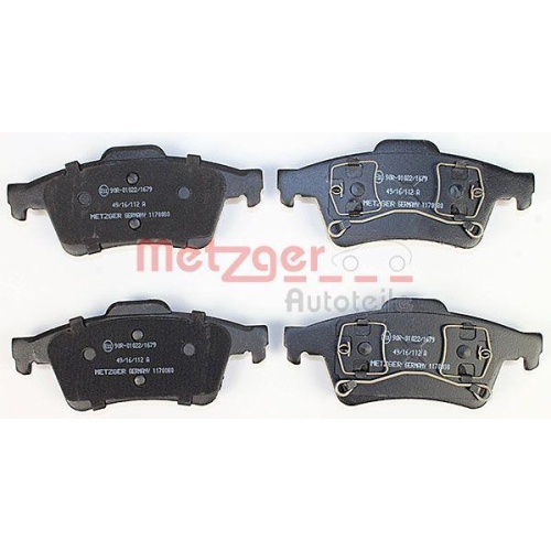 Bremsbelagsatz, Scheibenbremse METZGER 1170080 für NISSAN RENAULT, Hinterachse