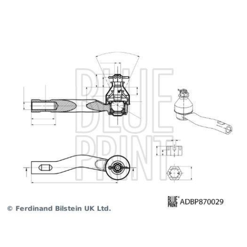 Blue Print 1x ADBP870029BP SpurstangenendstÃ¼ck mit Kronenmutter