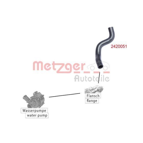 Kühlerschlauch METZGER 2420051 für FORD