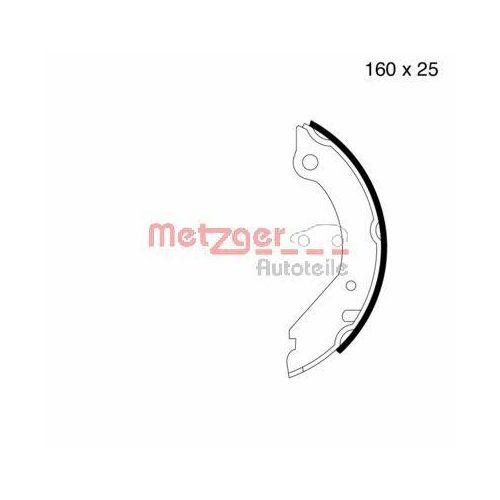 Bremsbackensatz, Feststellbremse METZGER MG 314 für VOLVO, Hinterachse links