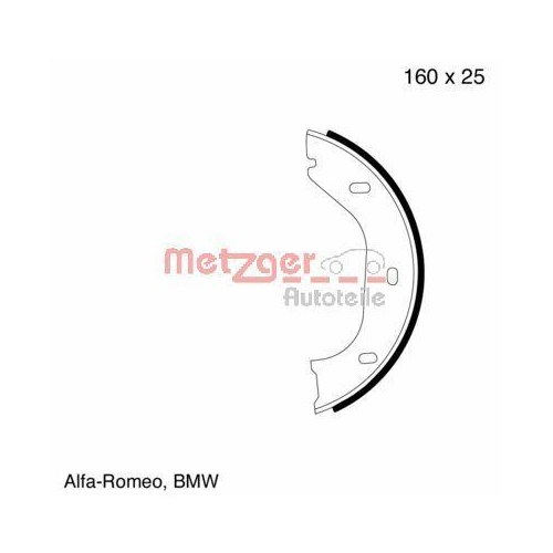 Bremsbackensatz, Feststellbremse METZGER MG 318 für BMW, Hinterachse links