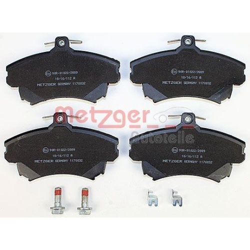 Bremsbelagsatz, Scheibenbremse METZGER 1170032 für MITSUBISHI VOLVO SMART