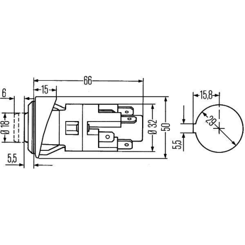 Warnblinkschalter HELLA 6HF 001 579-052 für ATLAS COPCO KOMATSU TEREX