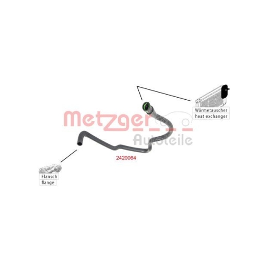 Kühlerschlauch METZGER 2420064 für FORD, für Fahrzeuge mit Klimaanlage