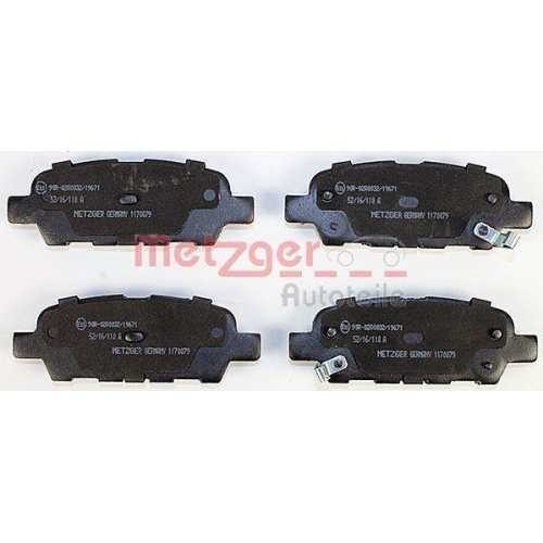 Bremsbelagsatz, Scheibenbremse METZGER 1170079 GREENPARTS für NISSAN