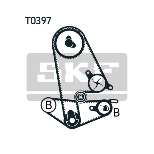 Wasserpumpe + Zahnriemensatz SKF VKMC 93011 für HONDA MG ROVER