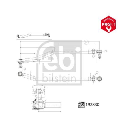 Lenkstange FEBI BILSTEIN 192830 ProKit für SCANIA, Vorderachse