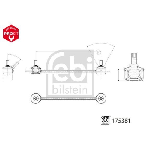 Stange/Strebe, Stabilisator FEBI BILSTEIN 175381 ProKit für VOLVO, mitte