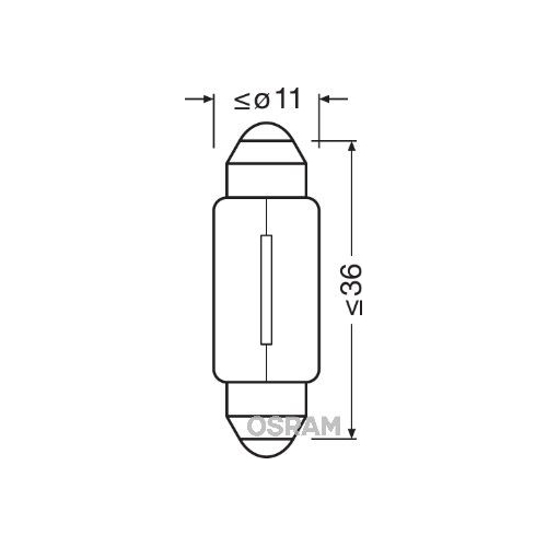 Glühlampe, Einstiegleuchte OSRAM 6418 ORIGINAL für, Fußraum, hinten, mitte